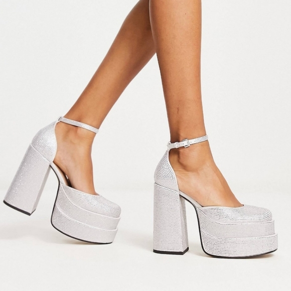 Steve Madden Charlize Rhinestone Double Platform Pumps - Picture 4 of 10